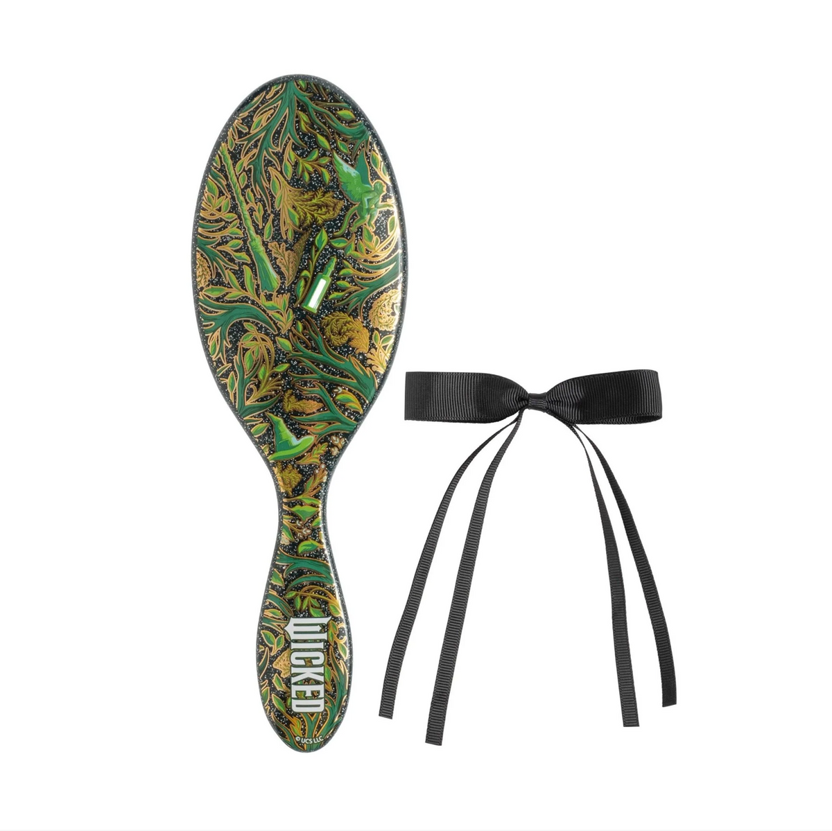 WetBrush Wicked Hair Brush Gift Set – Elphaba Edition | Original Detangler + Bow Clip - Ultimate Balayage
