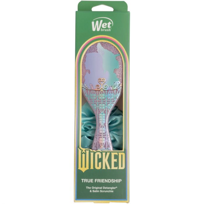 WetBrush Wicked True Friendship Gift Set | Original Detangler + Satin Scrunchie - Ultimate Balayage